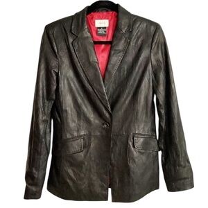 Vintage Neiman Marcus Black Butter Soft Western Style Leather Blazer Jacket M